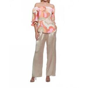 NEW JULIAN CHANG pier off the shoulder top in beige